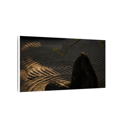 Ma Rock Garden Canvas Art - Dark Japandi Shadow Zen
