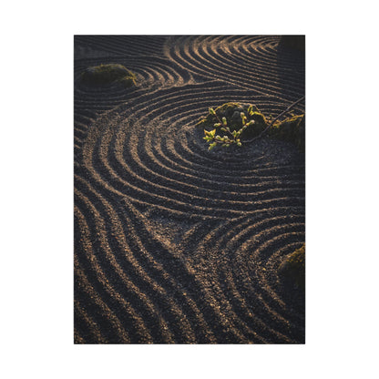 Spring Rock Garden Shadow Zen Canvas Art | Atmospheric Decor
