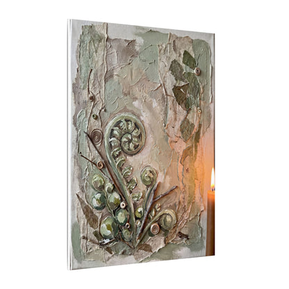 Datsuzoku Fern Unfurling Canvas Art - Japandi Texture