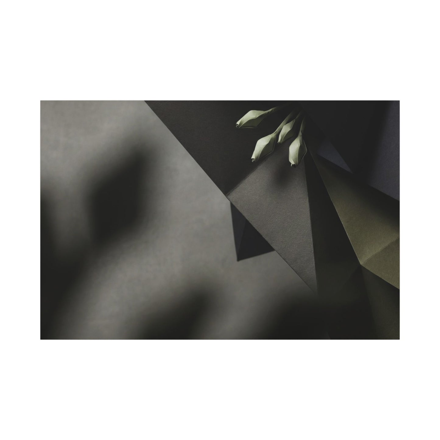 Paper Fold Moody Minimal Canvas Art | Luxurious Dark Japandi Art