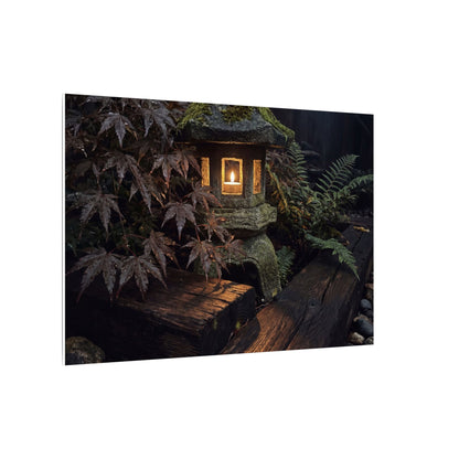 Moody Moonlit Garden Canvas Art - Shadow Zen Dark Japandi