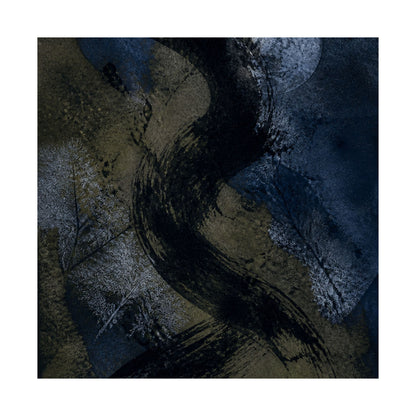 Ink Brushstroke Winter Wall Art Print | Dark Japandi Atmospheric Design