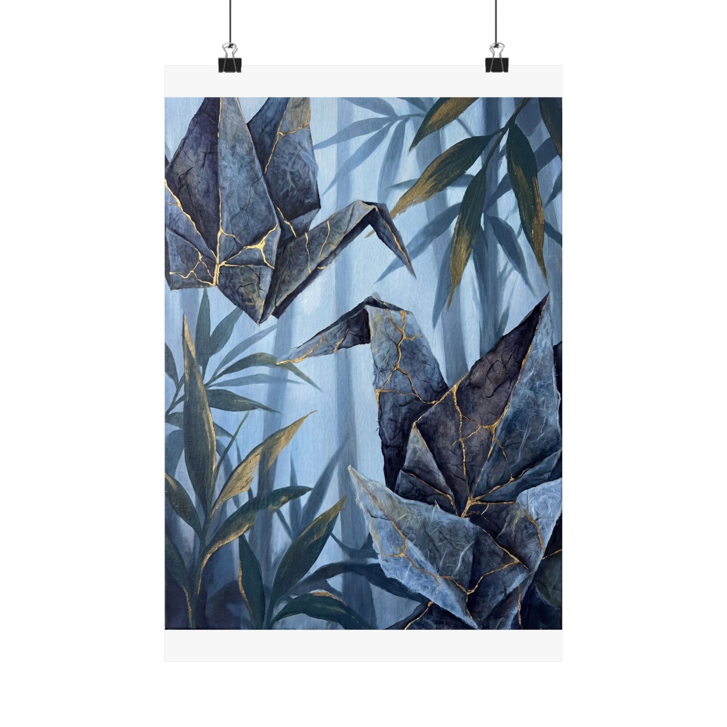 Summer Paper Fold Crackle Gold Wall Art Print | Philosophical Decor Art Print
