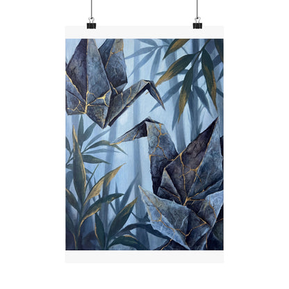 Summer Paper Fold Crackle Gold Wall Art Print | Philosophical Decor Art Print