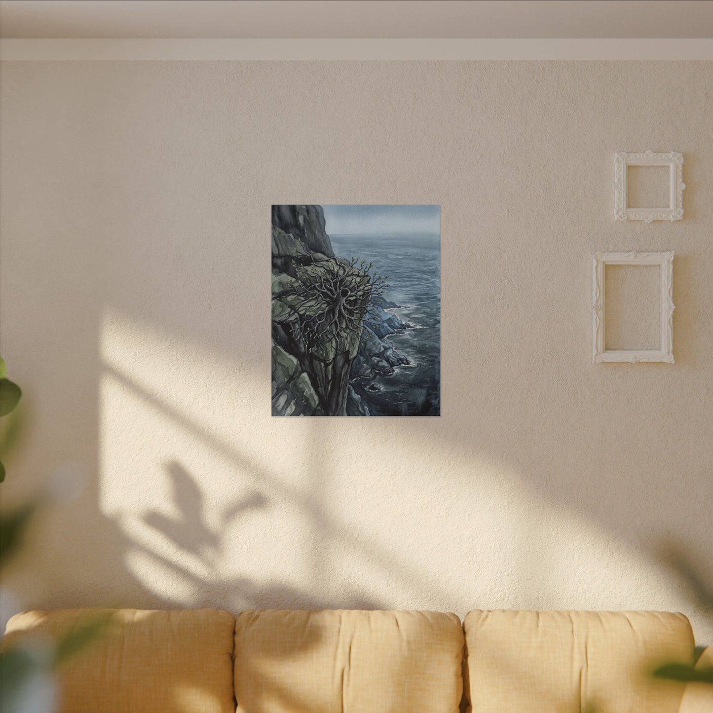 Pine Tree Spring Canvas Art | Japandi Neutral Design