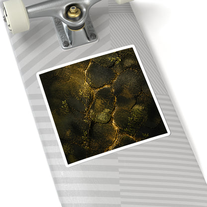 Golden Hour Cracked Earth Sticker - Dark Japandi Shibui