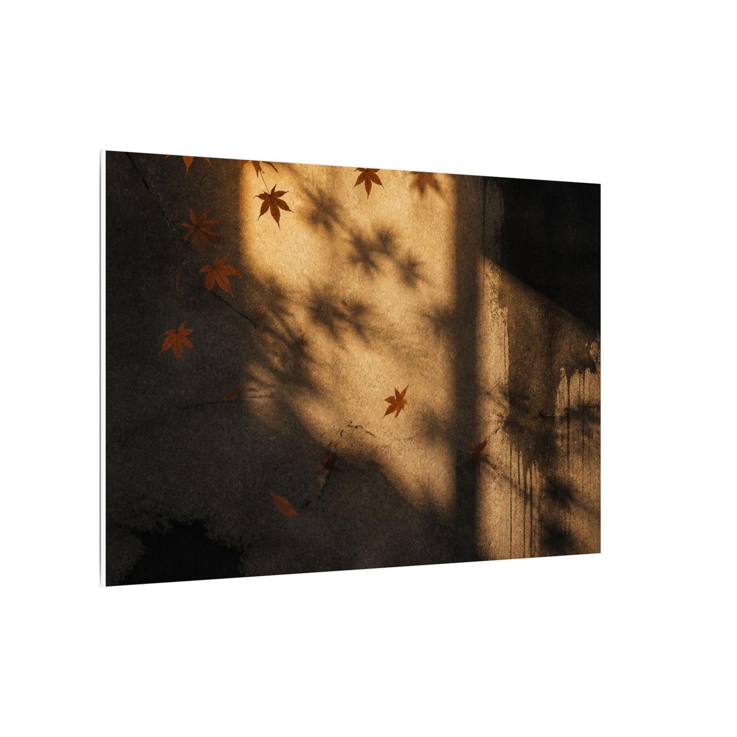 Shadow Play Canvas Art | Autumn Dark Japandi Charcoal Ink Art