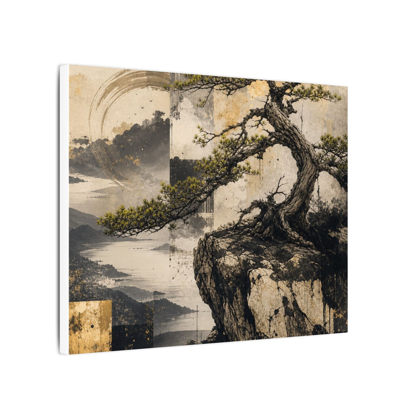 Golden Hour Pine Tree Canvas Art - Japandi Datsuzoku