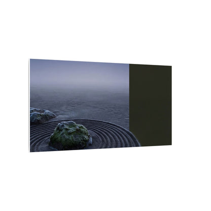 Ma Rock Garden Canvas Art - Dark Japandi Moody Minimal