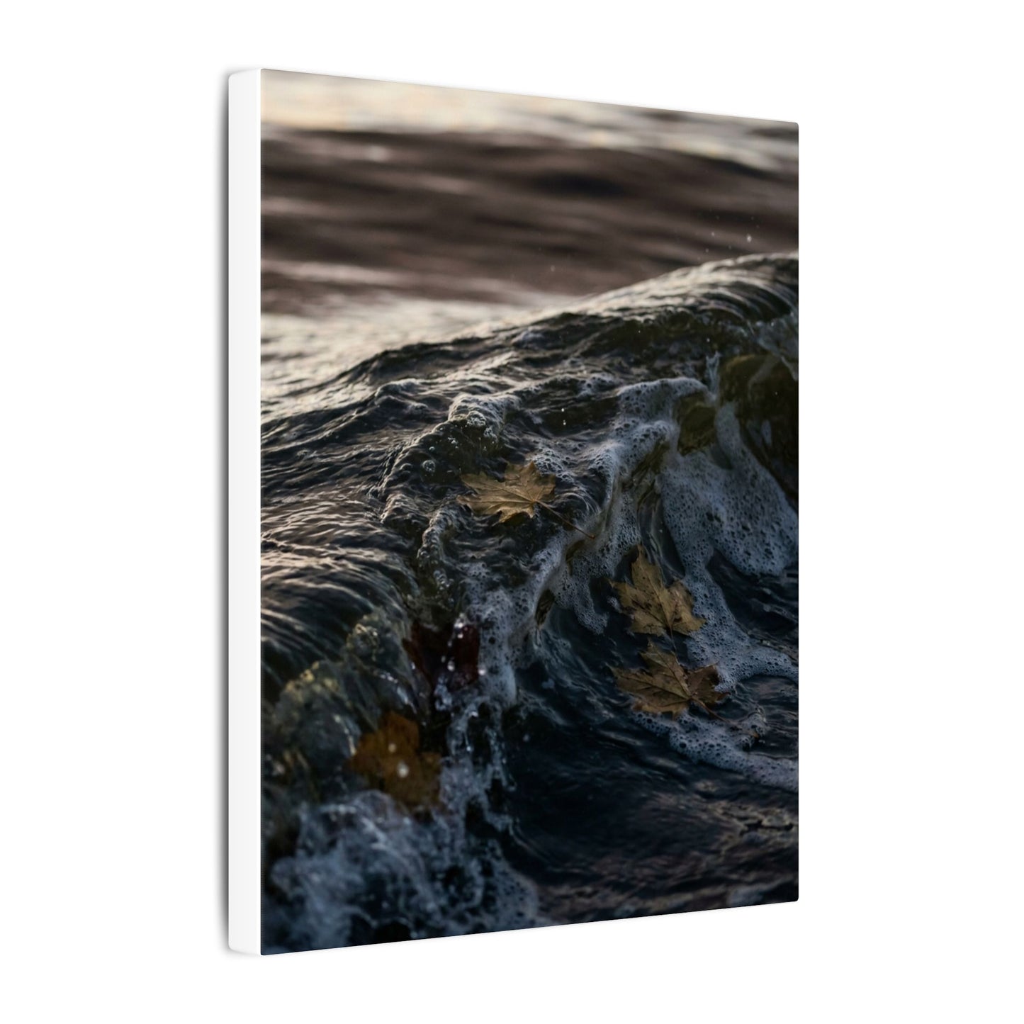 Dark Japandi Ocean Wave in Dawn | Moody Minimal Canvas Art
