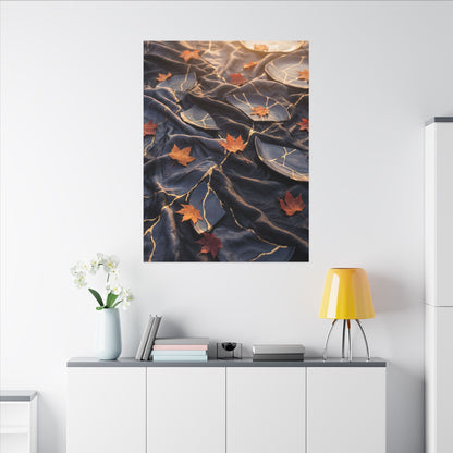 Golden Hour Silk Drape Canvas Art - Kintsugi Shibui