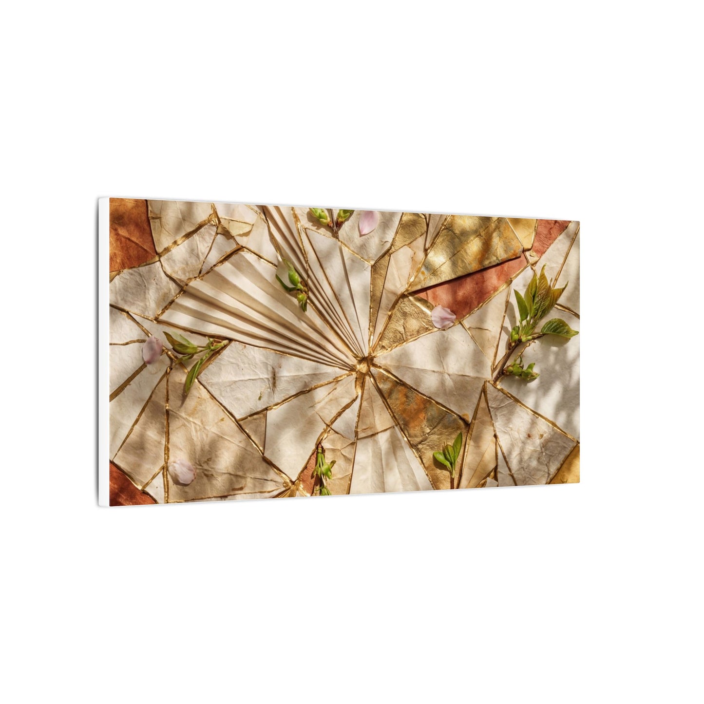 Resilient Paper Fold Canvas Art - Gold Repair Kintsugi
