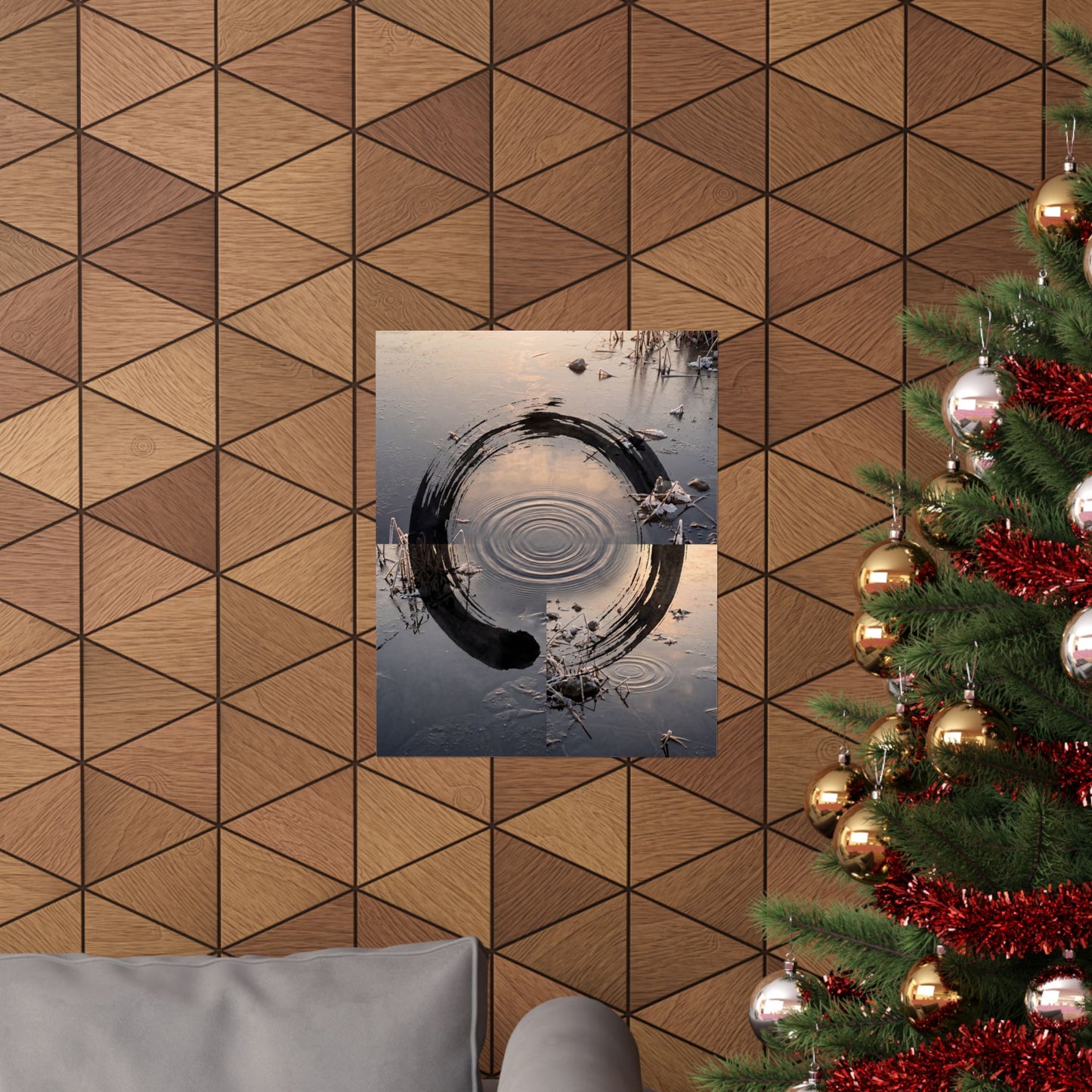 Water Ripple Winter Wall Art Print | Zen Contemplative Design
