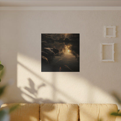 Winter Koi Pond Shadow Zen Canvas Art | Bold Decor