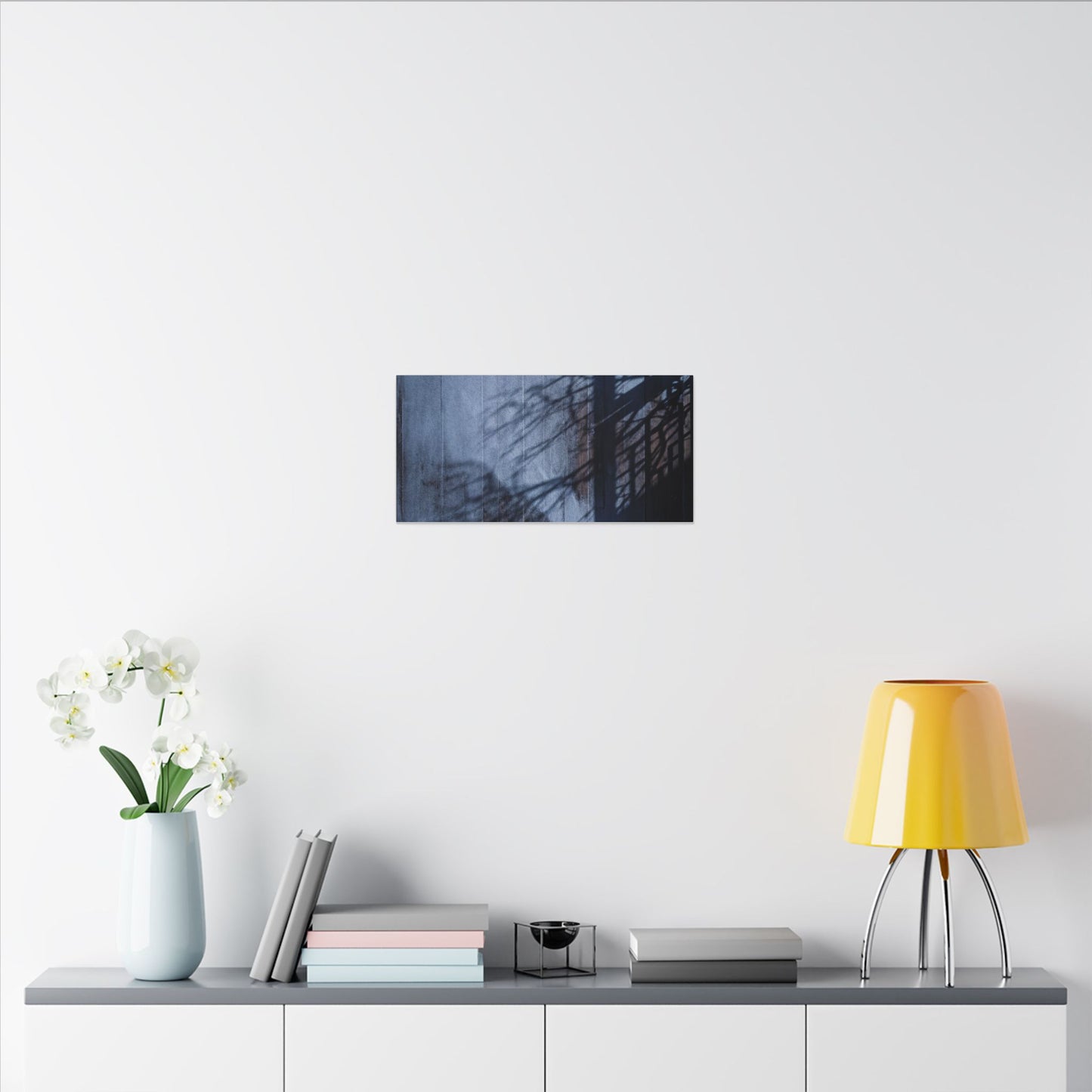 Shadow Play Moody Minimal Canvas Art | Moody Dark Japandi Art