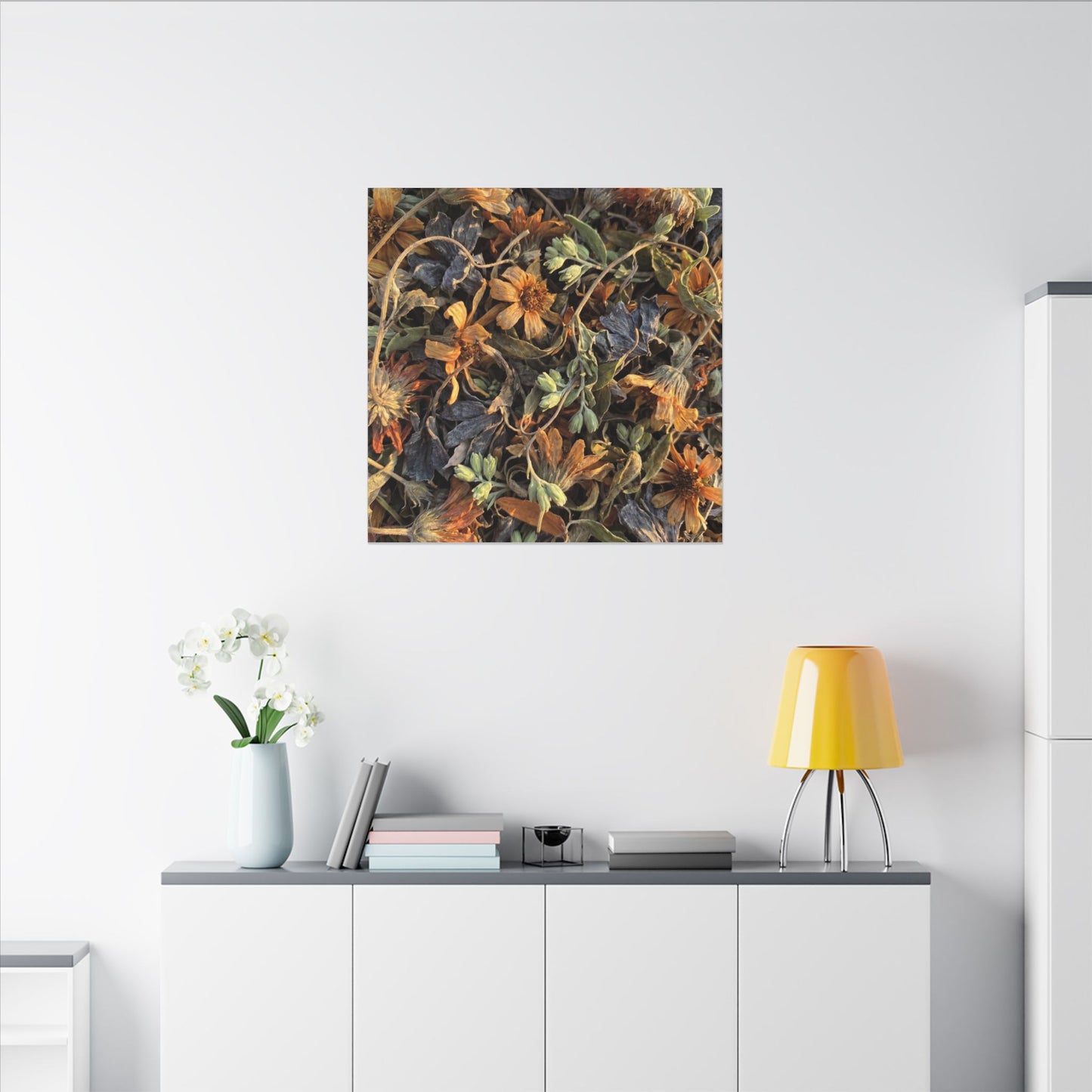 Spring Dried Flowers Japanese Pattern Canvas Art | Warm Decor