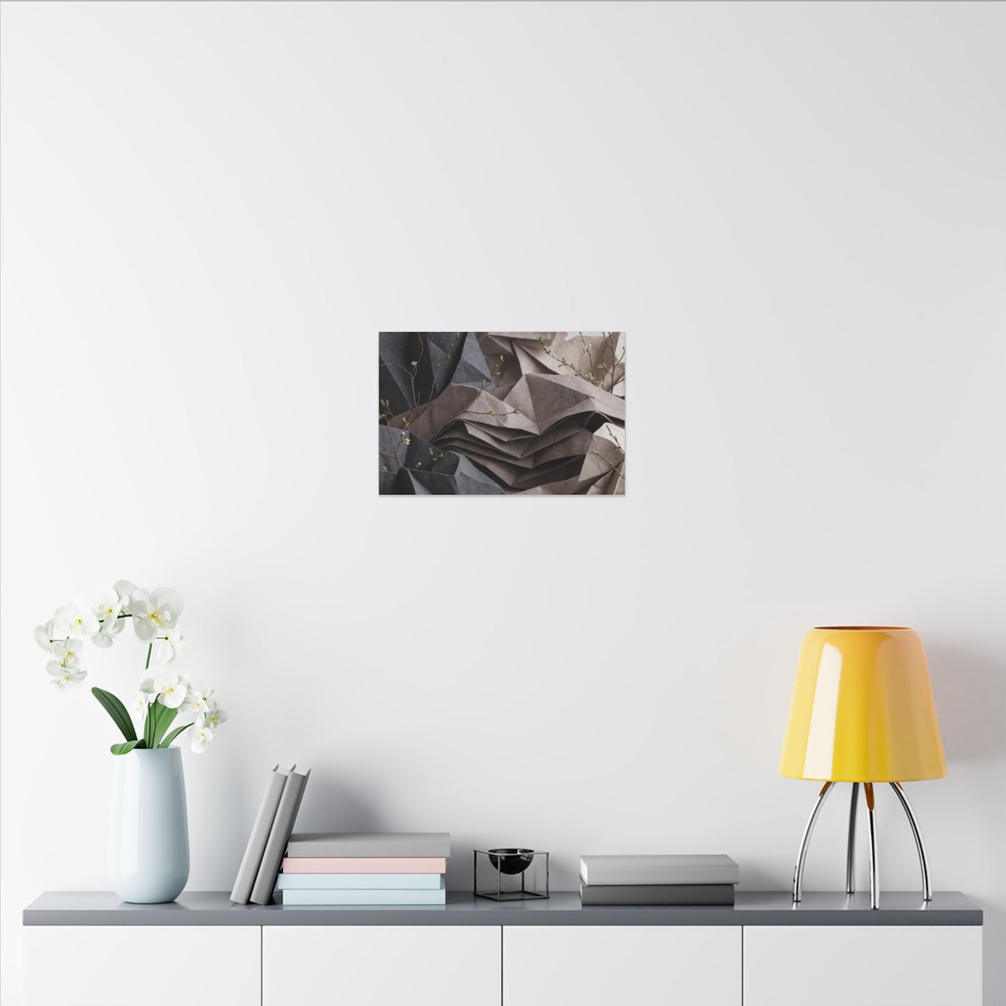 Neutral Paper Fold Canvas Art - Texture Japandi