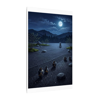 Kintsugi Moonlit Garden in Moonlight | Gold Repair Canvas Art