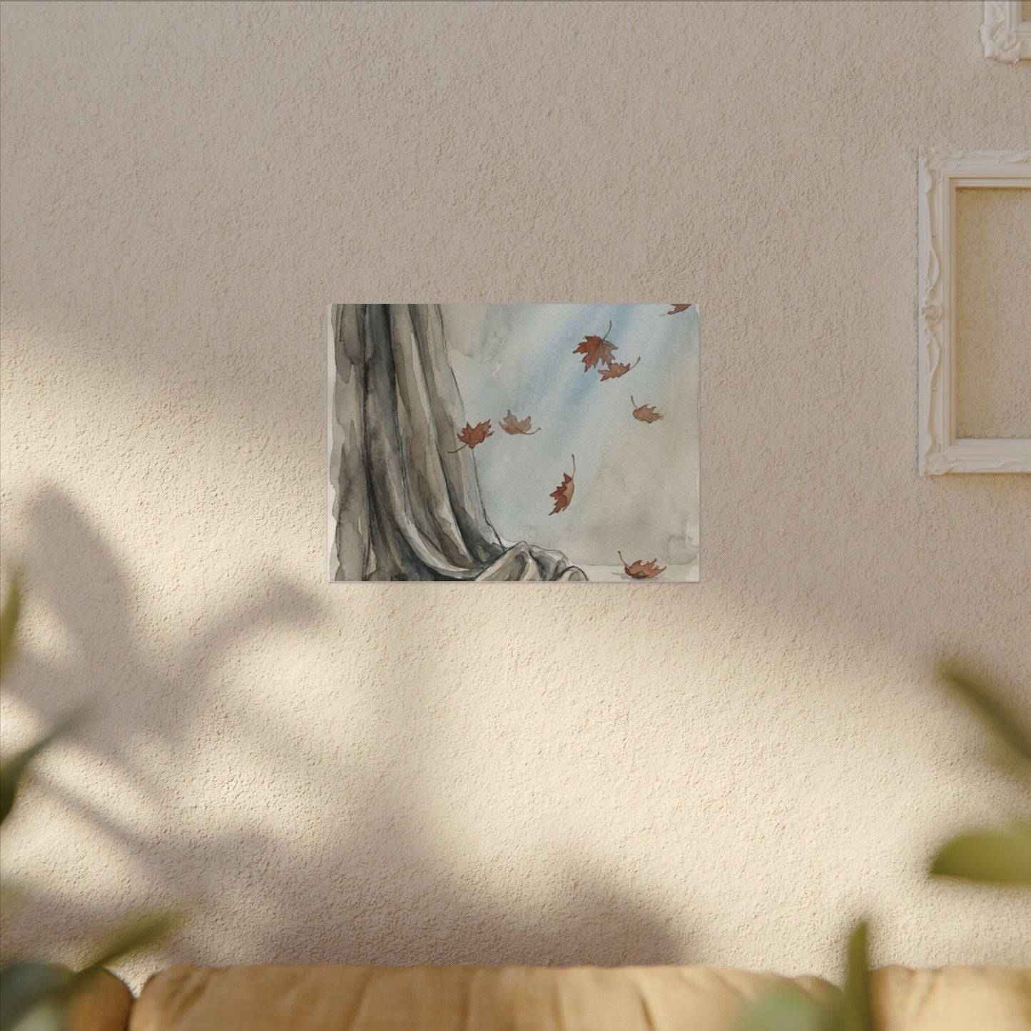 Ma Silk Drape Canvas Art - Japandi Watercolor