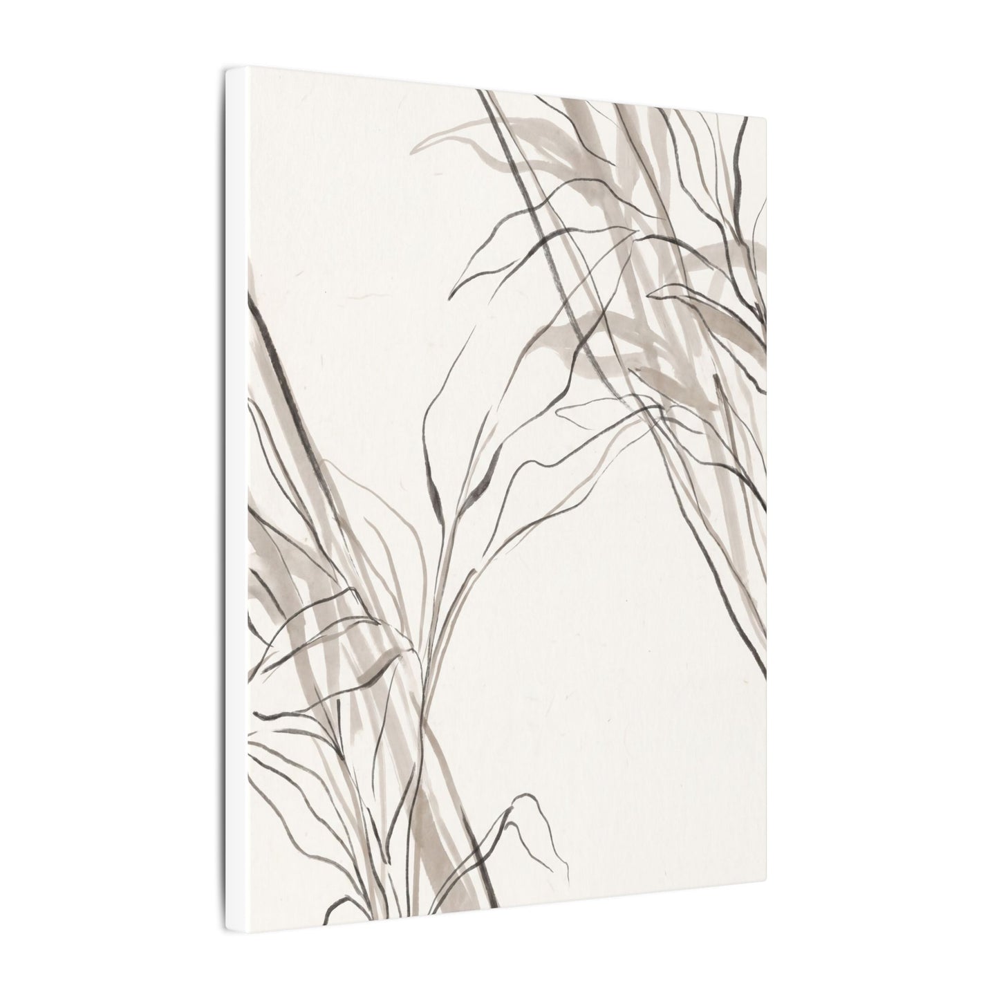 Neutral Shoji Screen Canvas Art - Minimal Line Japandi