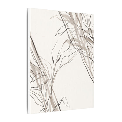 Neutral Shoji Screen Canvas Art - Minimal Line Japandi