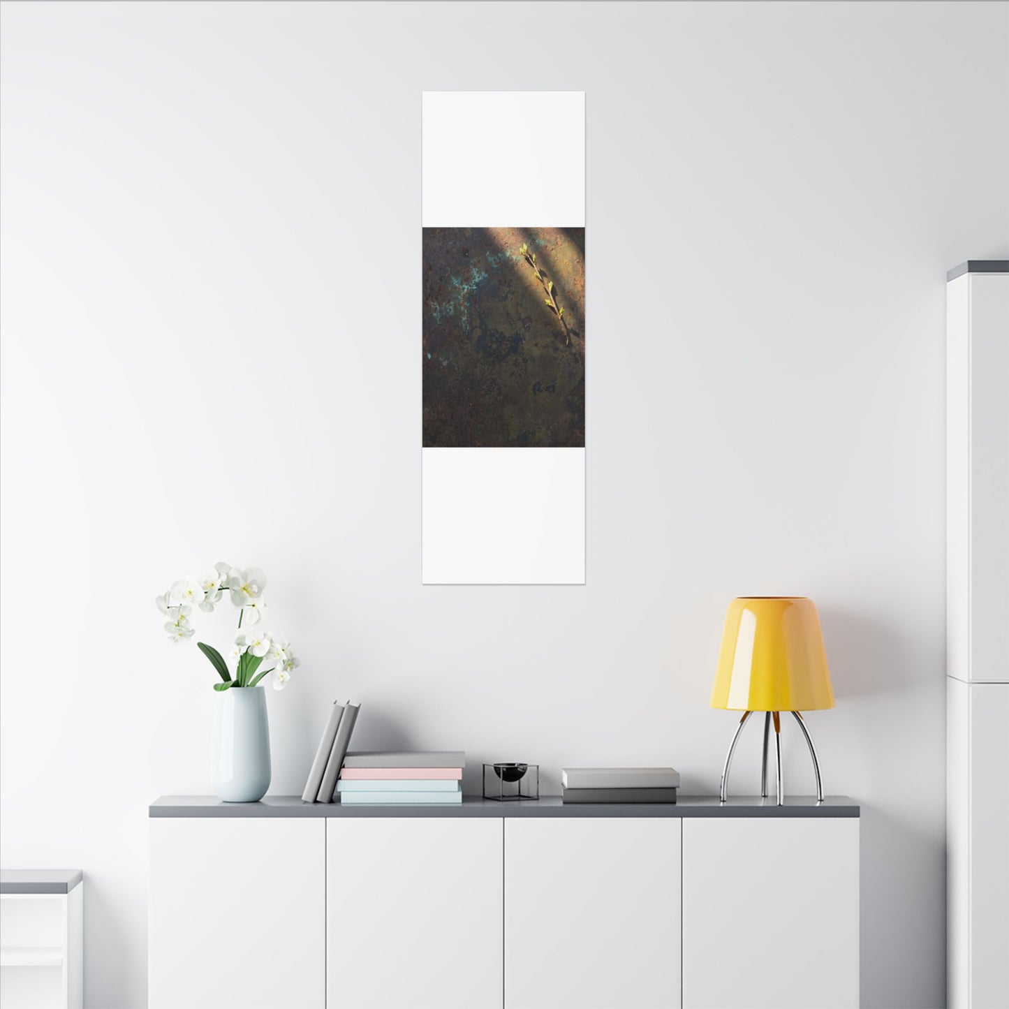 Golden Hour Rust Patina Canvas Art - Dark Japandi Ma