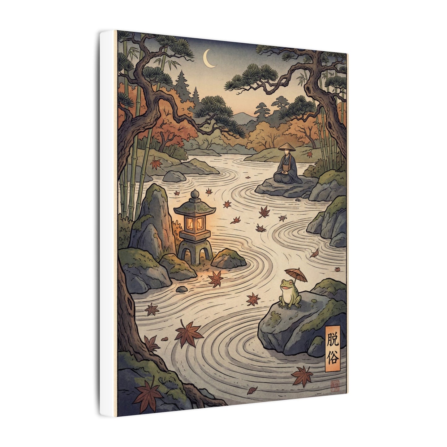 Rock Garden Autumn Canvas Art | Zen Serene Design