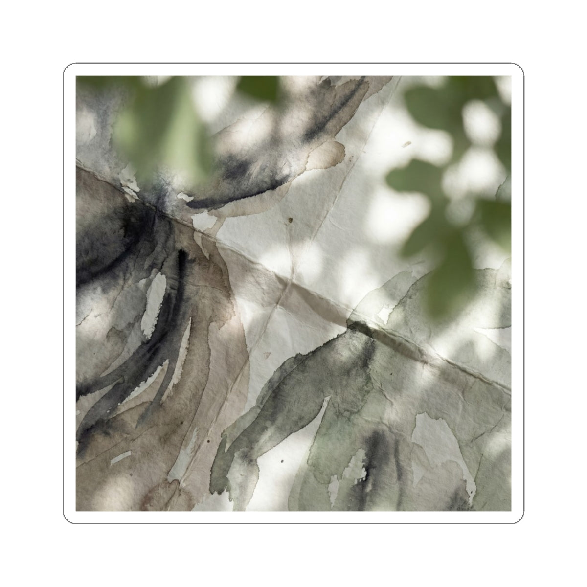 Japandi Paper Fold in Dappled | Watercolor Sticker Art Print