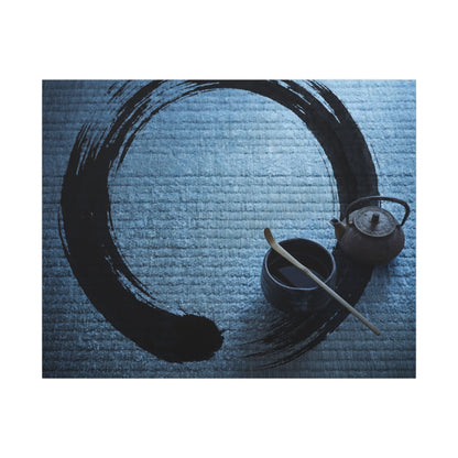 Winter Tea Ceremony Enso Canvas Art | Peaceful Decor