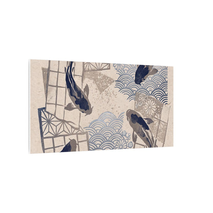 Earthy Koi Pond Canvas Art - Japanese Pattern Japandi