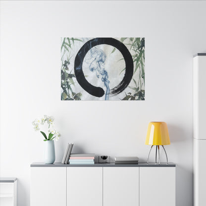 Zen Incense Smoke in Moonlight | Enso Canvas Art