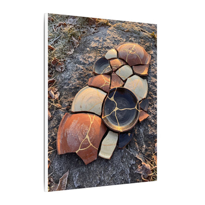 Winter Broken Pottery Gold Vein Canvas Art | Beautiful Decor
