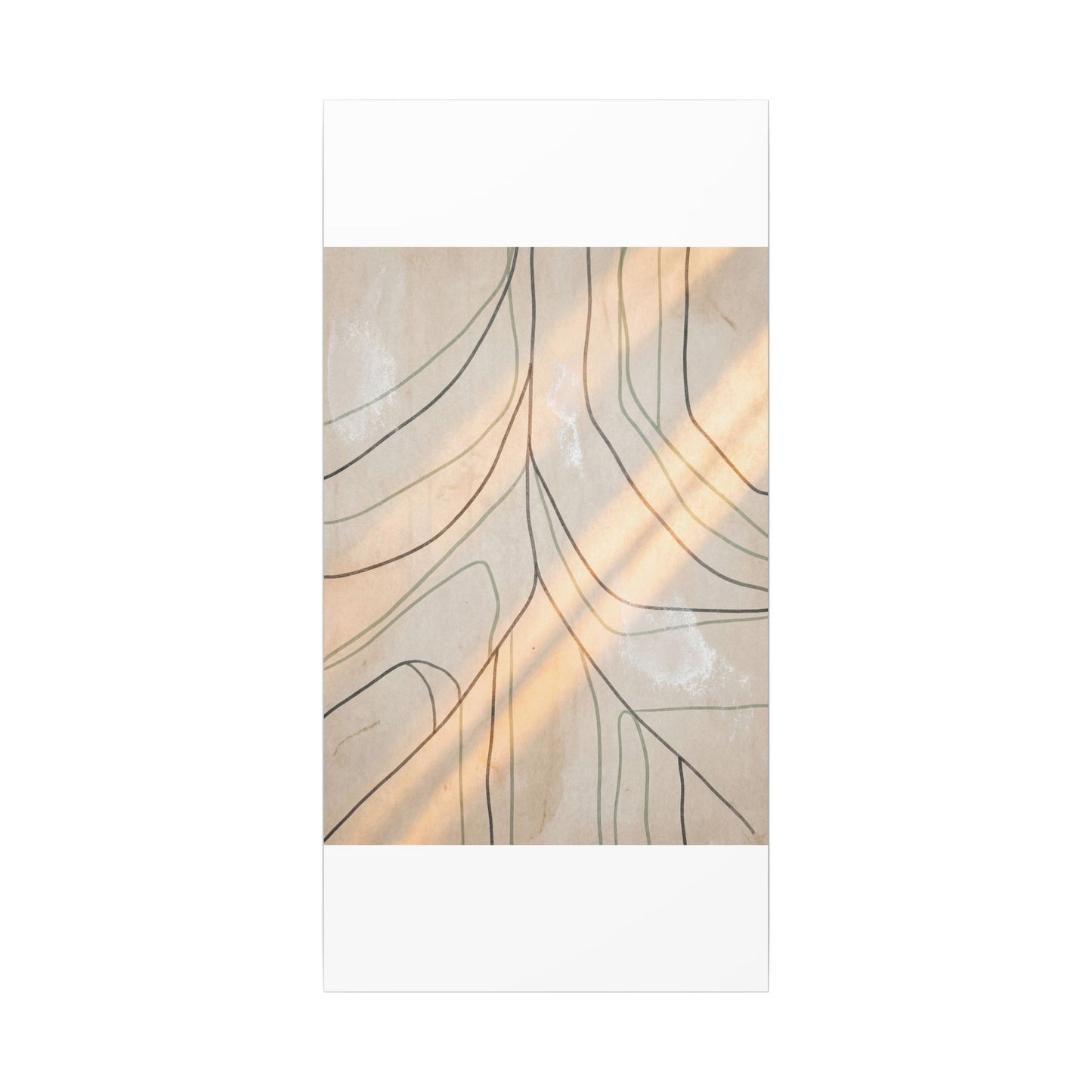Shoji Screen Minimal Line Canvas Art | Warm Japandi Art