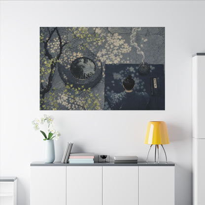 Spring Incense Smoke Ukiyo E Inspired Canvas Art | Tranquil Decor
