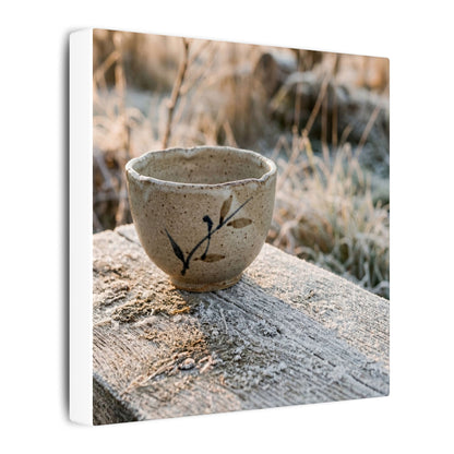 Golden Hour Ceramic Bowl Canvas Art - Japandi Ma