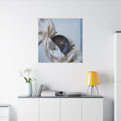 Ma Silk Drape Canvas Art - Kintsugi Gold Repair