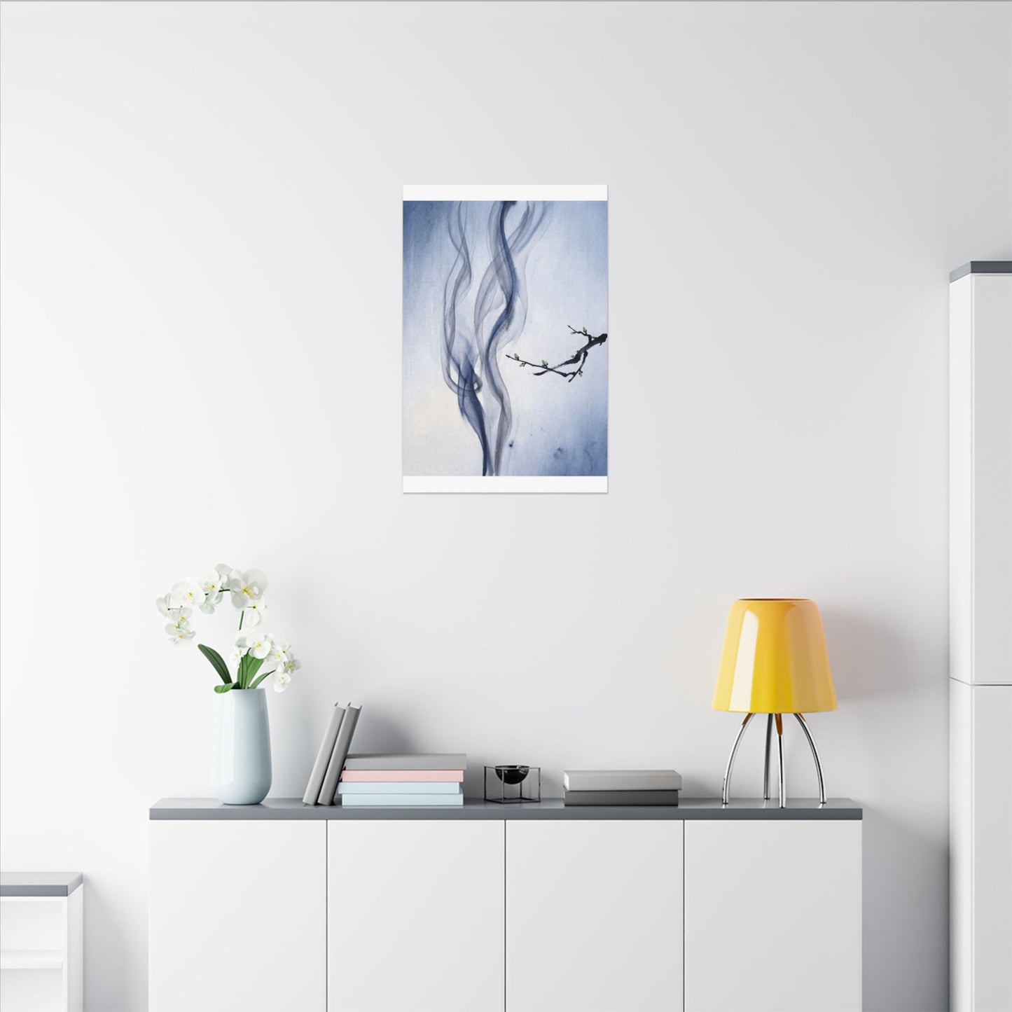 Incense Smoke Spring Canvas Art | Zen Tranquil Design