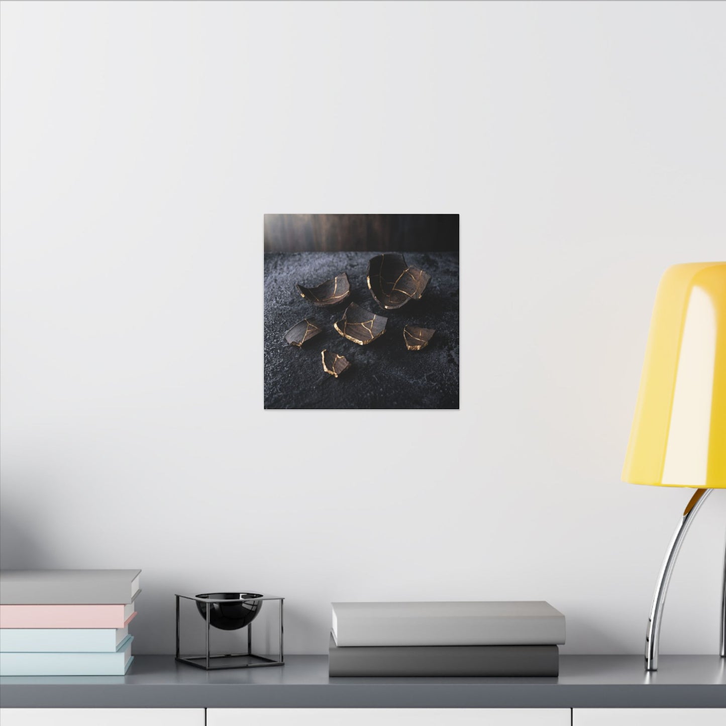 Winter Broken Pottery Shadow Zen Canvas Art | Bold Decor