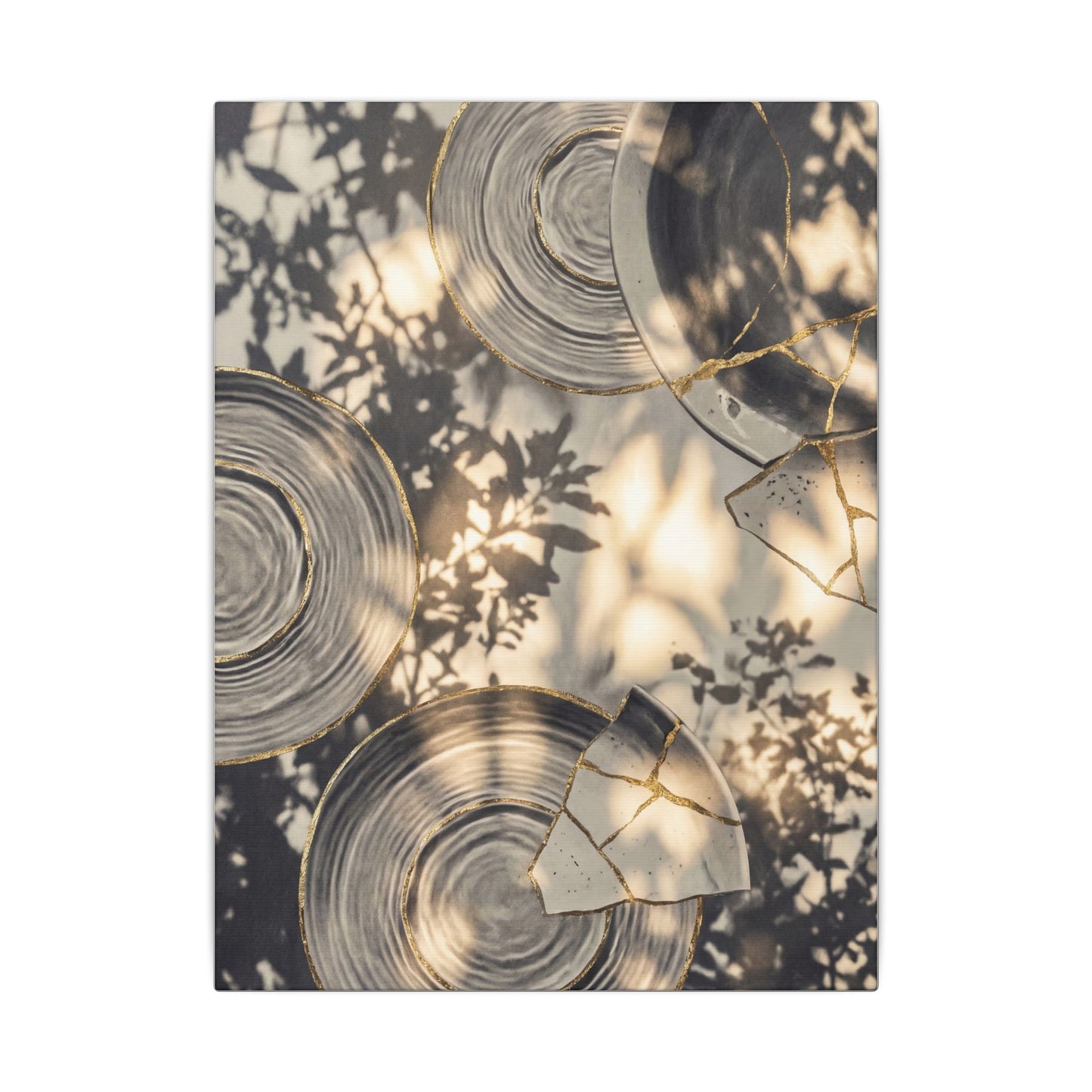Healing Water Ripple Canvas Art - Gold Vein Kintsugi