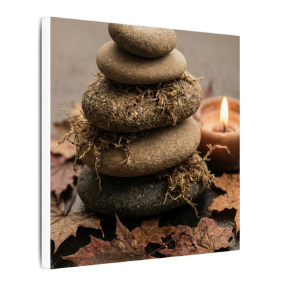 River Stones Canvas Art | Autumn Japandi Texture Art