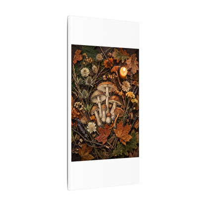 Autumn Dried Flowers Mushroom Illustration Canvas Art | Earthy Decor