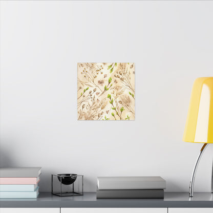 Spring Dried Flowers Watercolor Canvas Art | Earthy Decor