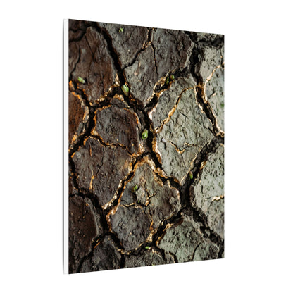 Earthy Cracked Earth Canvas Art - Japanese Pattern Japandi