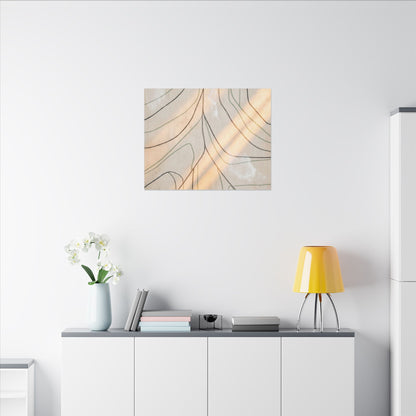 Shoji Screen Minimal Line Canvas Art | Warm Japandi Art