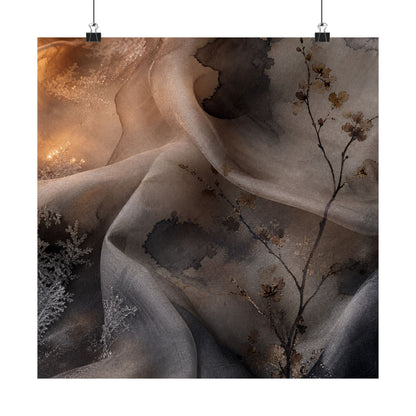 Candlelight Silk Drape Wall Art Print - Japandi Kanso