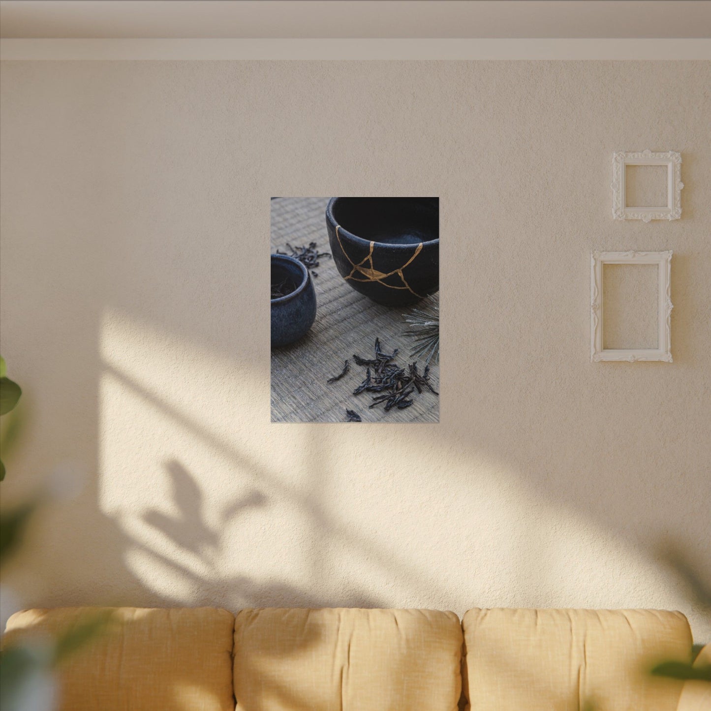 Kintsugi Tea Ceremony in Overcast | Gold Vein Canvas Art