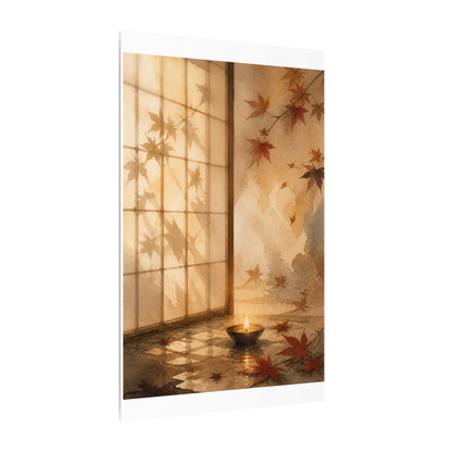 Candlelight Shoji Screen Canvas Art - Japandi Ma