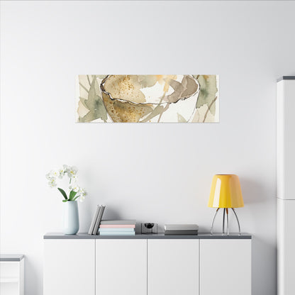 Spring Ceramic Bowl Watercolor Canvas Art | Neutral Decor