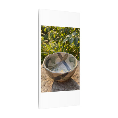 Earthy Ceramic Bowl Canvas Art - Japanese Pattern Japandi