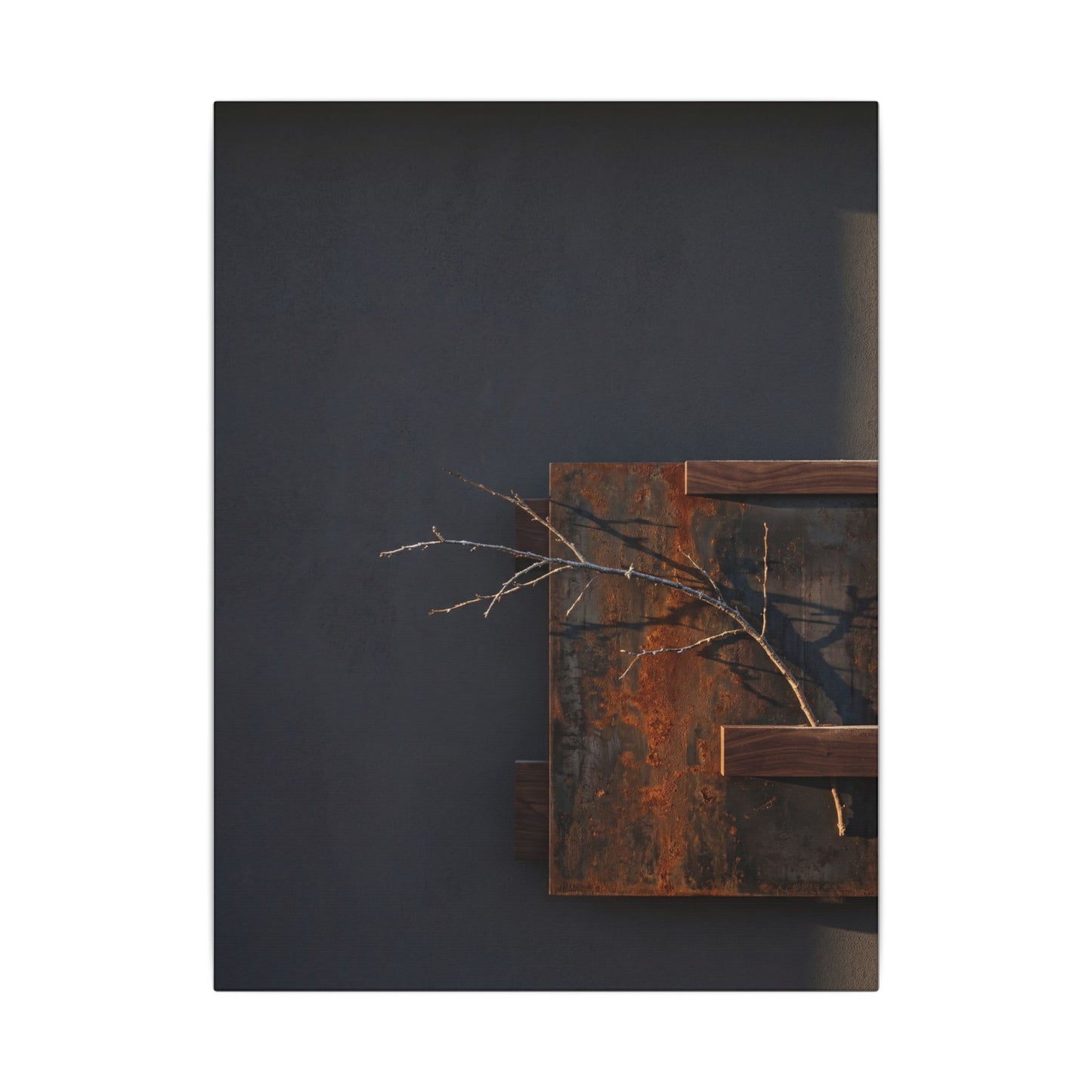 Ma Rust Patina Canvas Art - Dark Japandi Dark Texture
